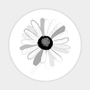 Line Drawing: Sunflower Magnet